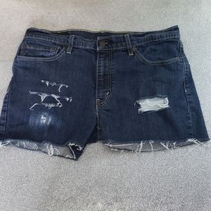 LEVI'S blue upcycled cutoff shorts size 36